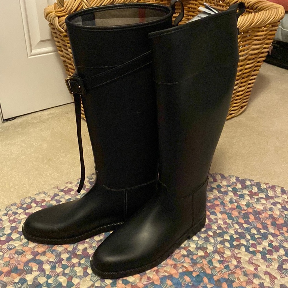 Burberry Rubber Riding Rain Boots